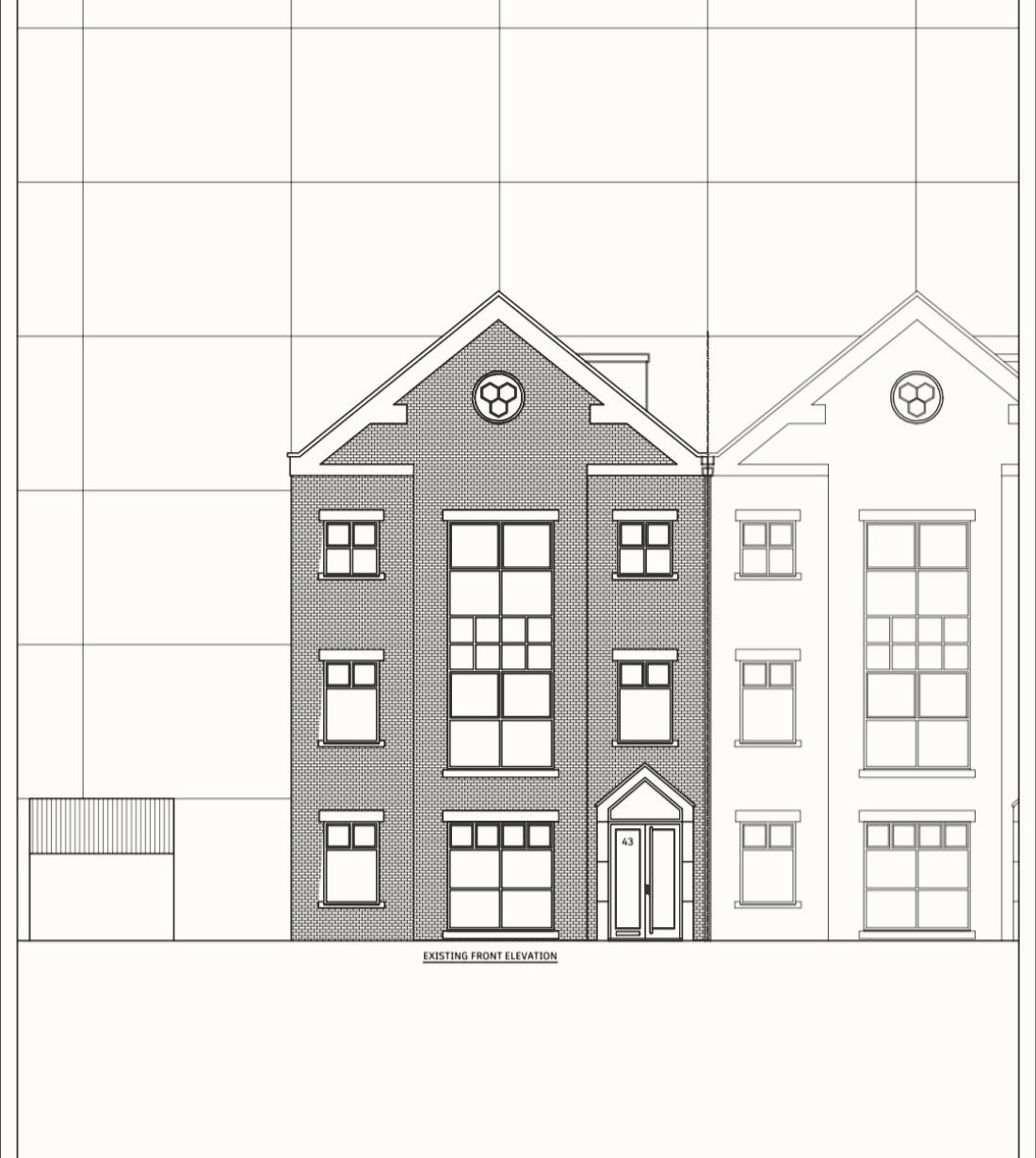 43 Friends Road front elevation drawing used as a project coordination visual
