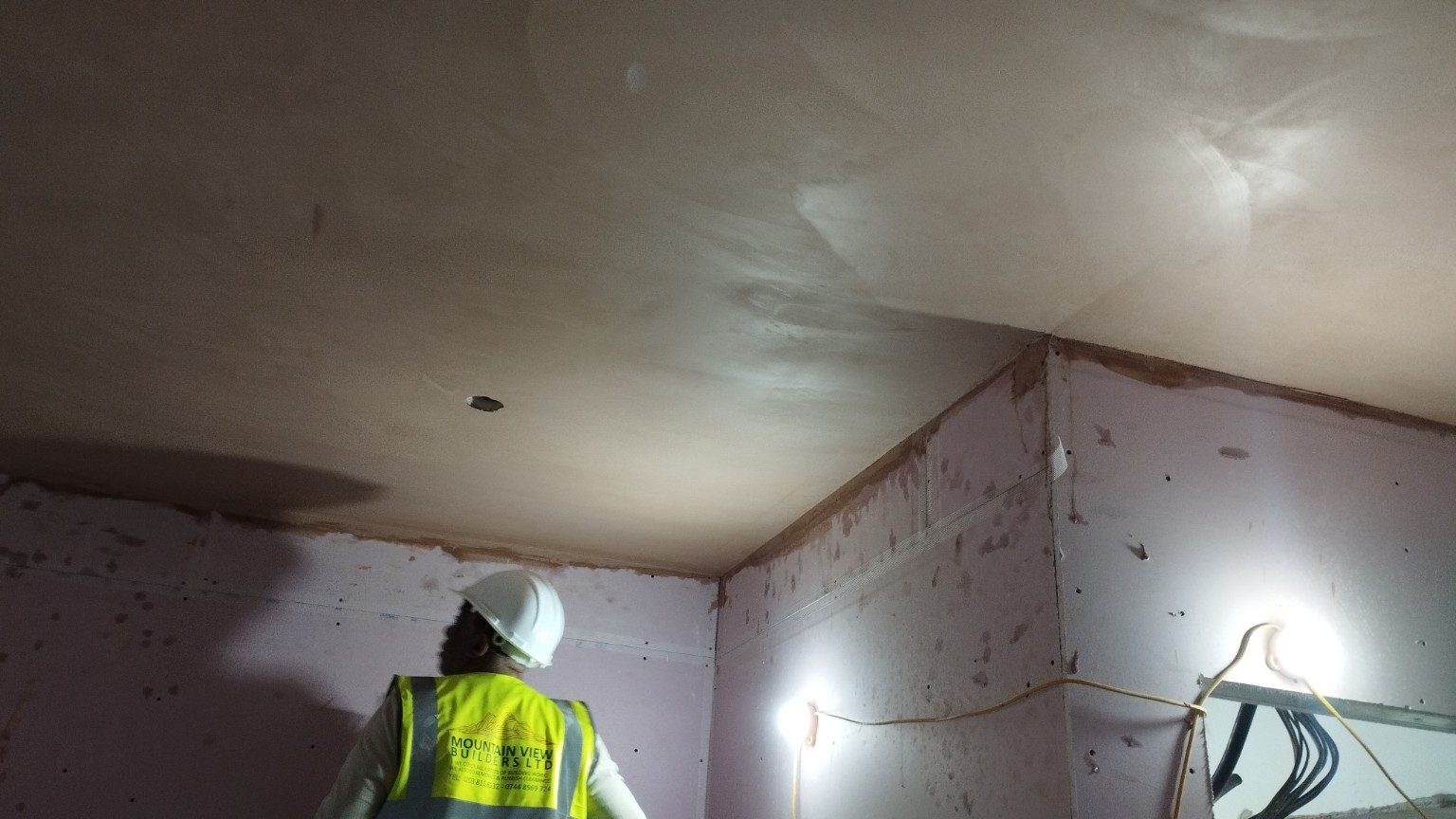 MVB live internal plastering works at 43 Friends Road