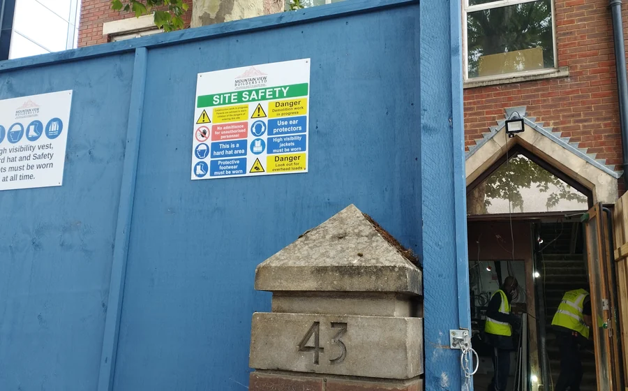 Current MVB London site frontage with controlled access
